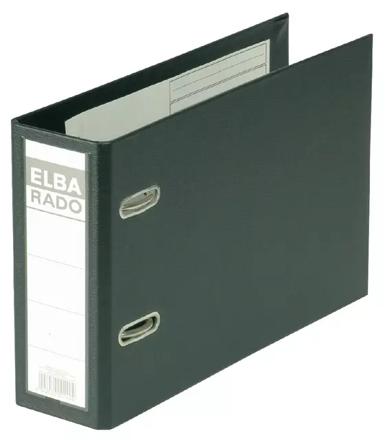 Een Ordner Elba Rado Plast A5 dwars 75mm pvc zwart koop je bij EconOffice