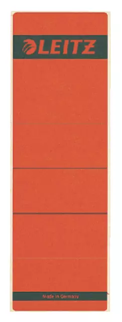 Een Rugetiket Leitz breed/kort 62x192mm zelfklevend rood koop je bij Kantoorvakhandel van der Heijde