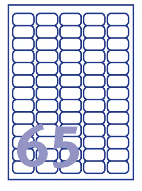 Een Etiket Avery L7651-100 38.1x21.2mm wit 6500stuks koop je bij EconOffice