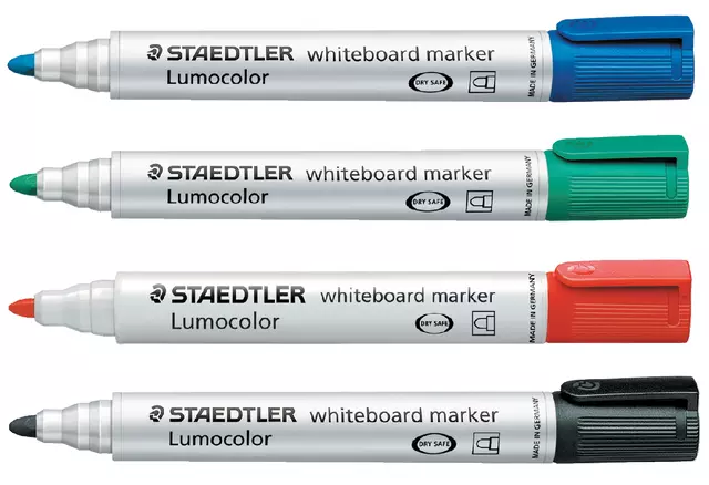 Een Viltstift Staedtler Lumocolor 351 whiteboard rond rood 2mm koop je bij EconOffice