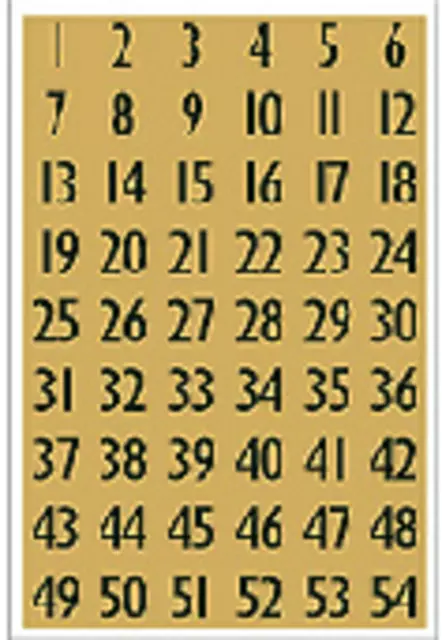 Een Etiket HERMA 4146 13x12mm getallen 0-9 zwart op goud koop je bij Van Hoye Kantoor BV