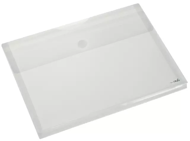Een Enveloptas HF2 A4 330x250x30mm dwars PP transparant wit koop je bij Totaal Kantoor Goeree