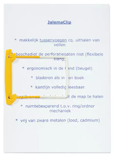 Een Bundelmechaniek JalemaClip dekplaatjes geel koop je bij KantoorProfi België BV