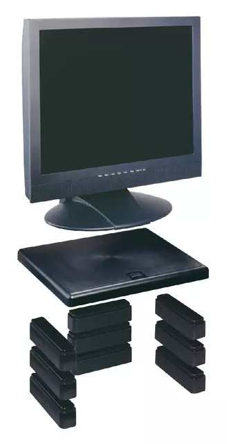 Een Monitorstandaard Quantore 30kg zwart koop je bij Van Leeuwen Boeken- en kantoorartikelen