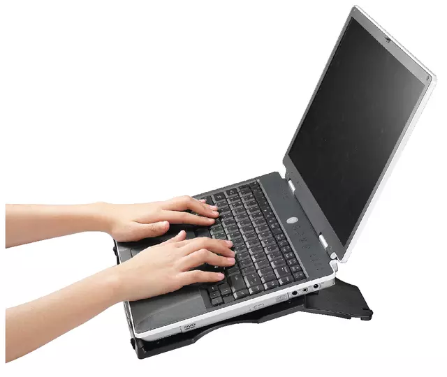 Een Laptopstandaard Quantore verstelbaar antraciet koop je bij KantoorProfi België BV