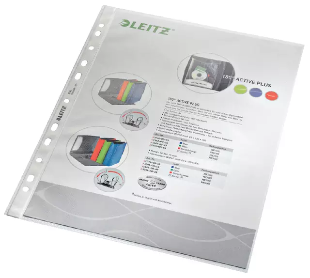 Een Showtas Leitz Premium standaard 11-gaats copy safe 0.085mm PP A4 transparant 100 stuks koop je bij Goedkope Kantoorbenodigdheden