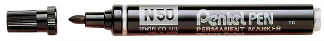 Een Viltstift Pentel N50 rond 1.5-3mm zwart koop je bij EconOffice
