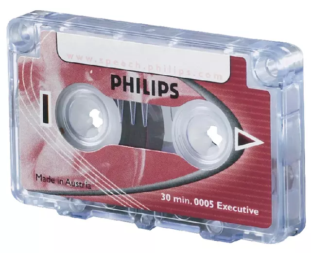 Een Cassette dicteer Philips LFH 0005 2x15min met clip koop je bij Van Leeuwen Boeken- en kantoorartikelen