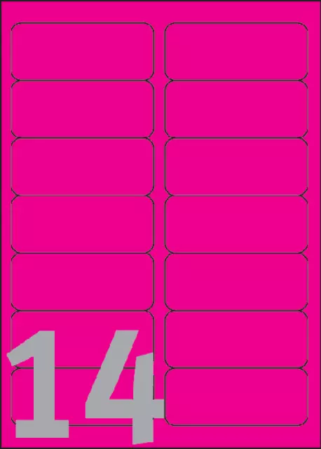 Een Etiket Avery L7363P-25 99.1x38.1mm neon roze 340stuks koop je bij KantoorProfi België BV