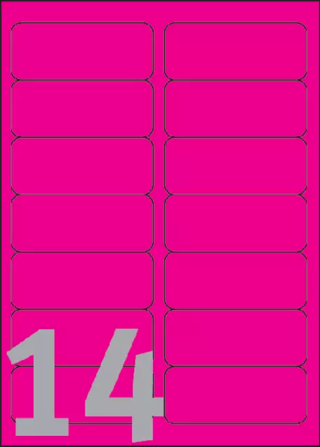 Een Etiket Avery L7363P-25 99.1x38.1mm neon roze 340stuks koop je bij NiceSupplies.nl