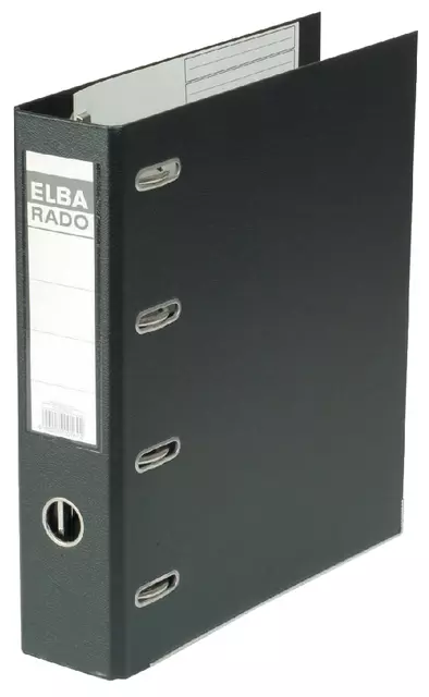 Een Ordner Elba Rado Plast 75mm bank 2 mechanieken zwart PVC koop je bij Van Leeuwen Boeken- en kantoorartikelen