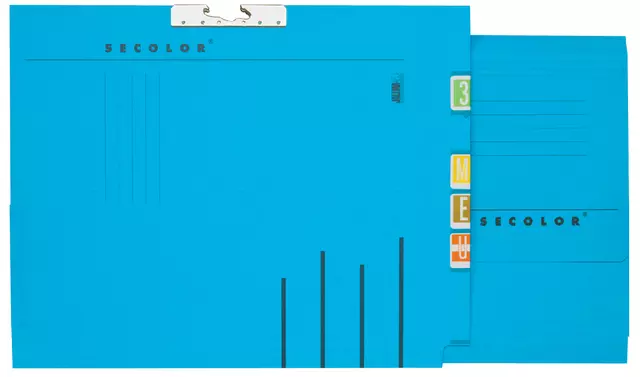 Een Verzamelmap Secolor A4 lateraal blauw koop je bij Van Leeuwen Boeken- en kantoorartikelen