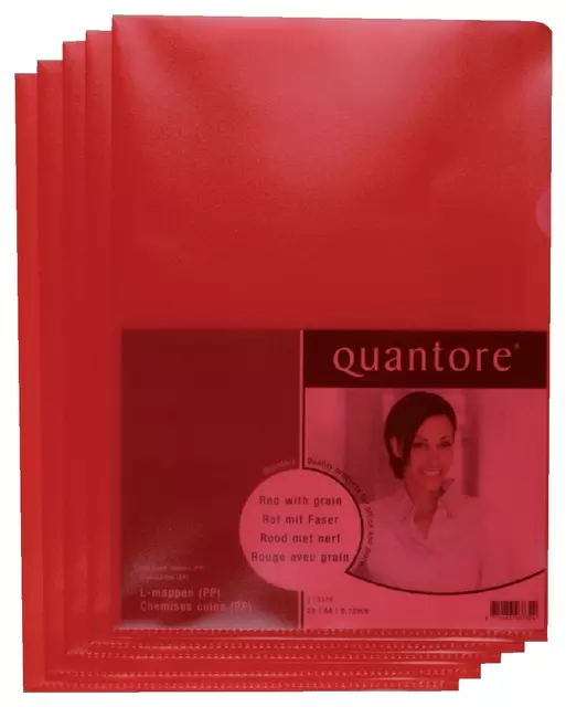 Een Insteekmap L-model Quantore A4 PP 0.12mm rood 25 stuks koop je bij Van Leeuwen Boeken- en kantoorartikelen