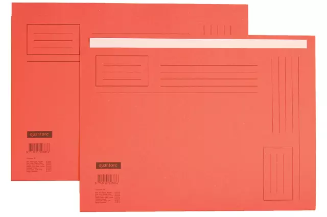 Een Vouwmap Quantore A4 ongelijke zijde 230gr rood koop je bij Van Leeuwen Boeken- en kantoorartikelen