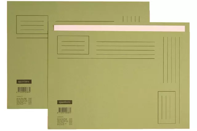 Een Vouwmap Quantore A4 ongelijke zijde 250gr groen koop je bij Van Leeuwen Boeken- en kantoorartikelen