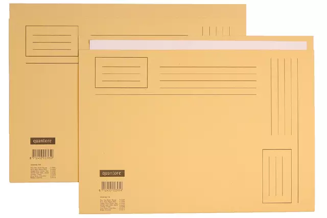 Een Vouwmap Quantore A4 ongelijke zijde 250gr beige koop je bij Goedkope Kantoorbenodigdheden