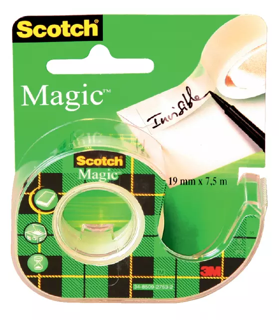 Een Plakband Scotch Magic 810 19mmx7.5m onzichtbaar + afroller koop je bij KantoorProfi België BV
