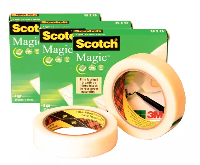 Een Plakband Scotch Magic 810 12mmx33m onzichtbaar mat koop je bij Klik Office BV