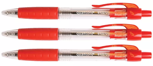 Een Balpen Quantore Grip drukknop rood medium koop je bij Goedkope Kantoorbenodigdheden