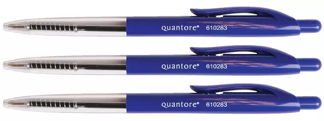 Een Balpen Quantore drukknop blauw medium koop je bij EconOffice