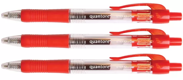 Een Gelschrijver Quantore grip drukknop 0.7mm rood koop je bij Kantoorvakhandel van der Heijde