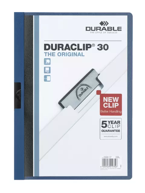 Een Klemmap Durable Duraclip A4 3mm 30 vellen blauw koop je bij EconOffice
