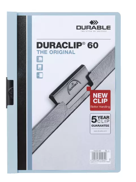 Een Klemmap Durable Duraclip A4 6mm 60 vellen blauw koop je bij Kantoorvakhandel van der Heijde