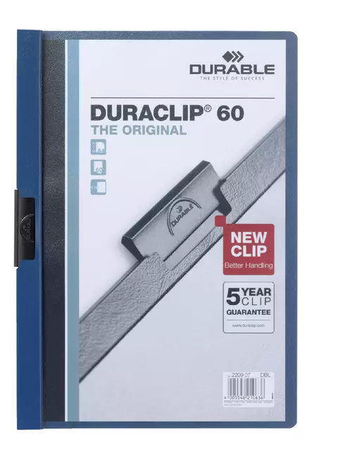 Een Klemmap Durable Duraclip A4 6mm 60 vellen donkerblauw koop je bij Goedkope Kantoorbenodigdheden