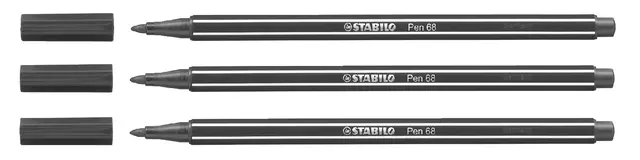 Een Viltstift STABILO Pen 68/46 medium zwart koop je bij EconOffice