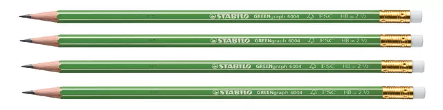 Een Potlood STABILO Greengraph 6004 HB met gumtop koop je bij L&N Partners voor Partners B.V.