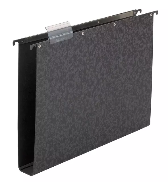 Een Hangmap Elba Vertic A4 40mm hardboard zwart koop je bij Van Leeuwen Boeken- en kantoorartikelen