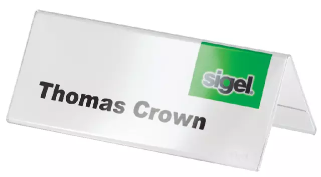 Een Tafelnaambord Sigel TA136 100x60mm 2-zijdig transparant koop je bij EconOffice
