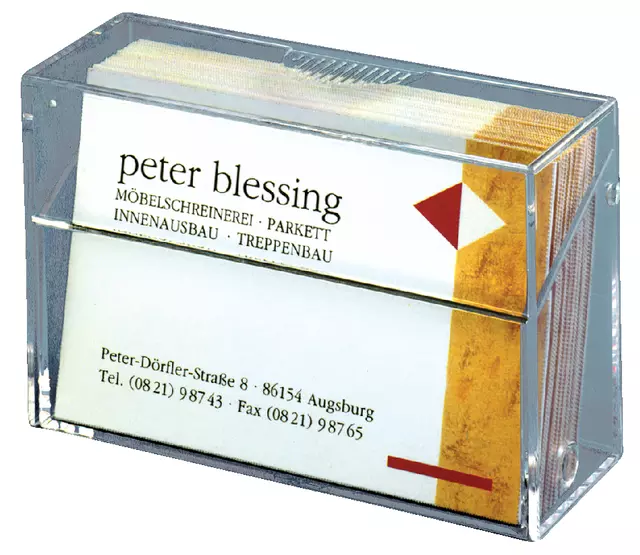 Een Visitekaartbox Sigel VA110 voor 100 kaarten 86x56mm acryl glashelder koop je bij EconOffice