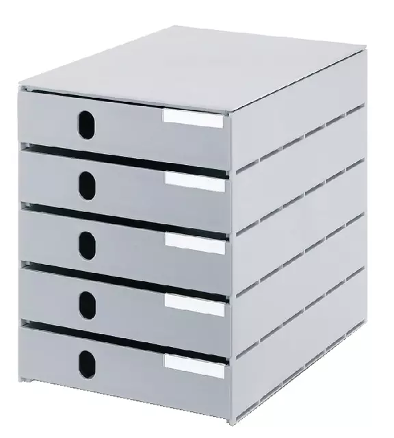 Een Ladenbox Styroval 5 laden grijs gesloten koop je bij EconOffice