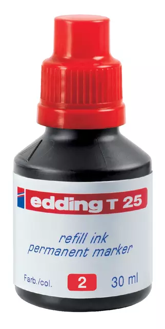 Een Viltstiftinkt edding T25 rood koop je bij Goedkope Kantoorbenodigdheden
