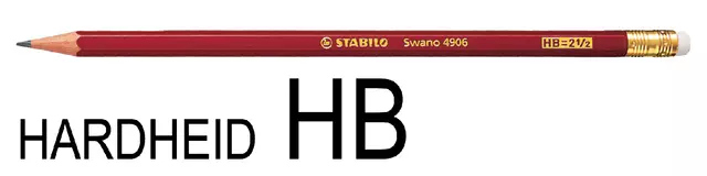 Een Potlood STABILO Swano grafiet 4906 HB met gumtop koop je bij MV Kantoortechniek B.V.
