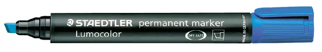 Een Viltstift Staedtler Lumocolor 350 permanent schuin blauw koop je bij Van Leeuwen Boeken- en kantoorartikelen