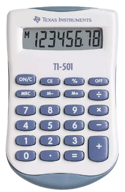 Een Rekenmachine TI-501 koop je bij MV Kantoortechniek B.V.