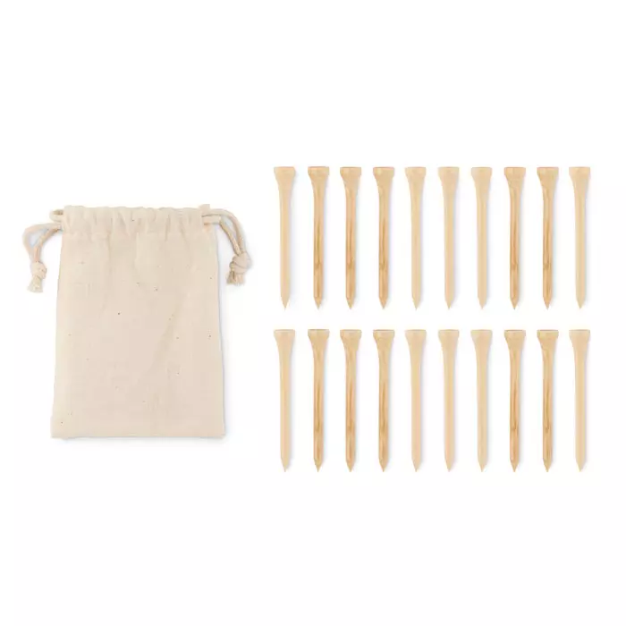 20 bamboe golf tees set