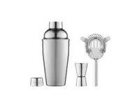 Chroomkleurige cocktailset