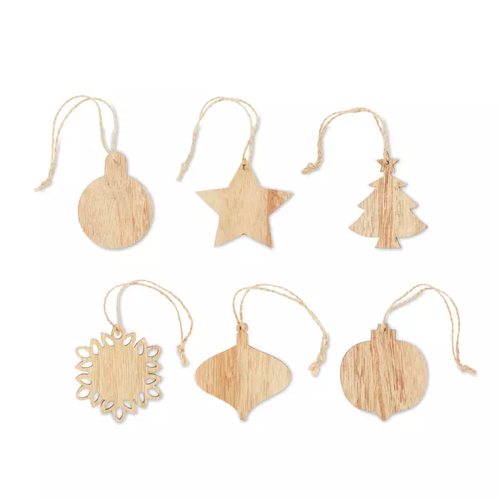 Houten kerstversiering set