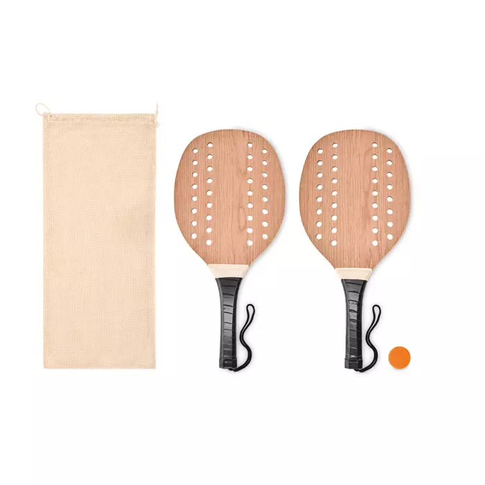 Rozenhout strand tennis set