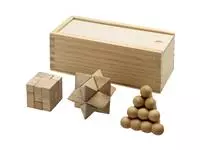 Brainiac 3-piece wooden brain teaser set