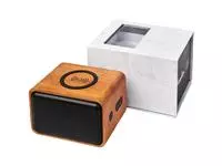 Houten 3W speaker met draadloos oplaadstation