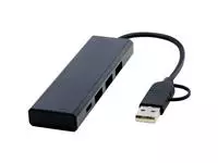 Rise USB 2.0 hub van RCS gerecycled aluminium