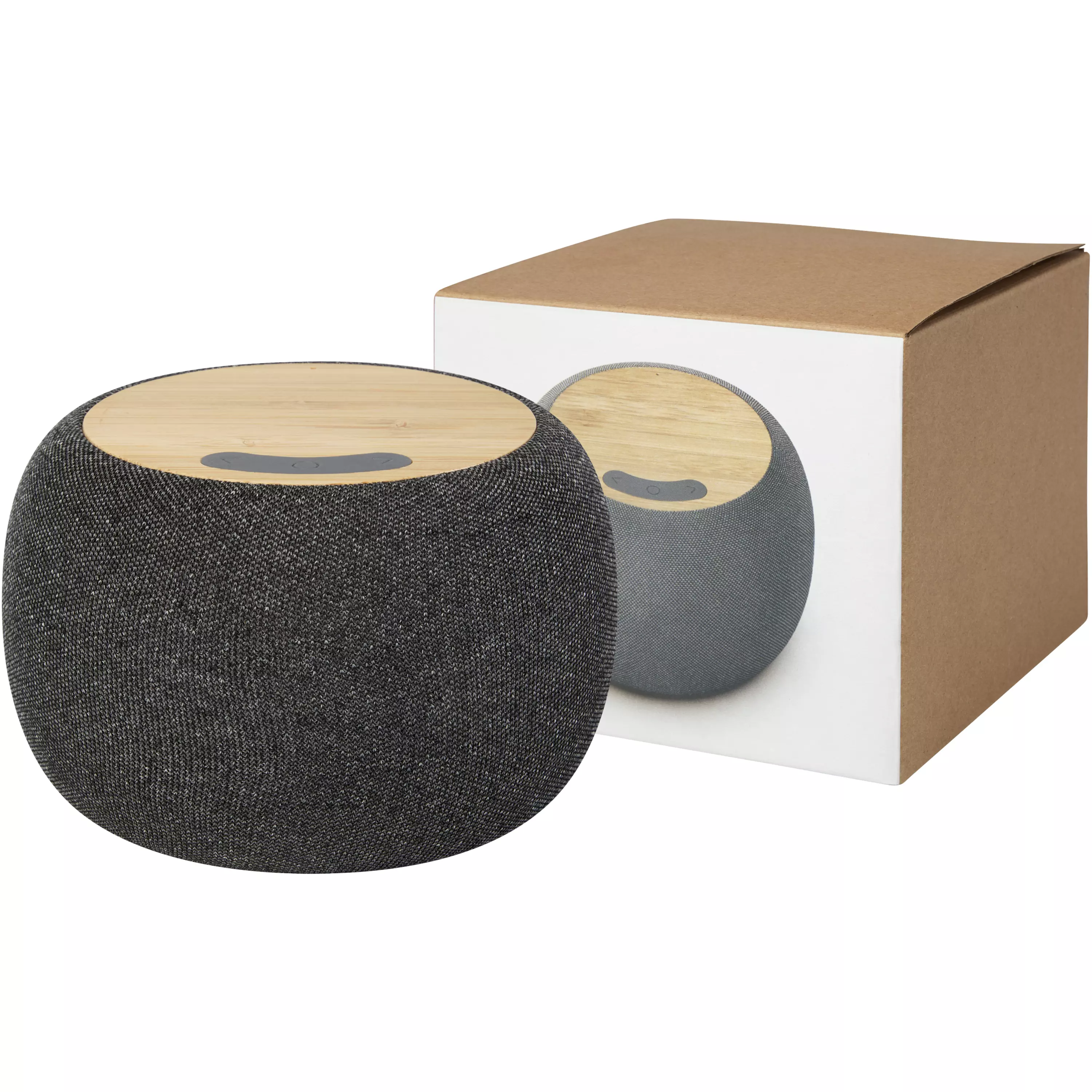 Ecofiber Bluetooth® speaker en draadloos oplaadstation van bamboe/RPET