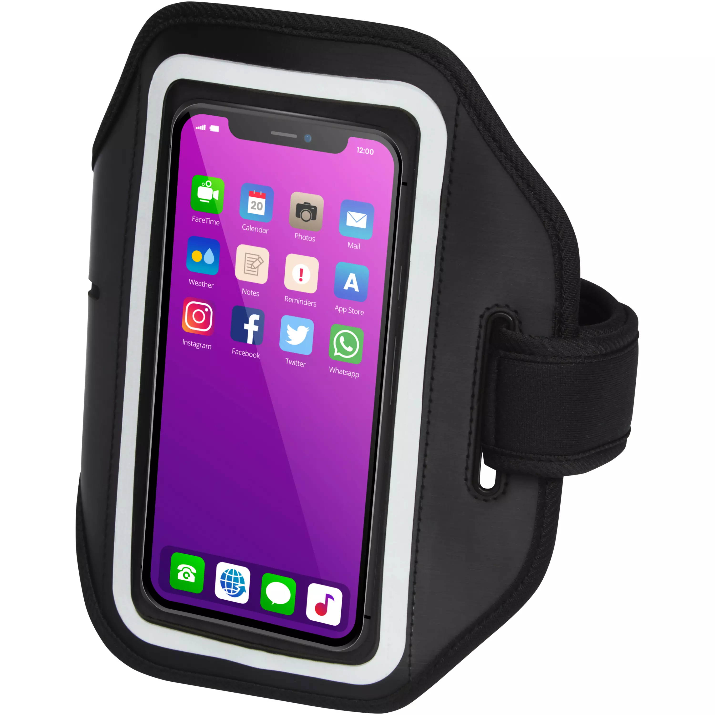 Haile reflecterende smartphone-armband met transparante hoes