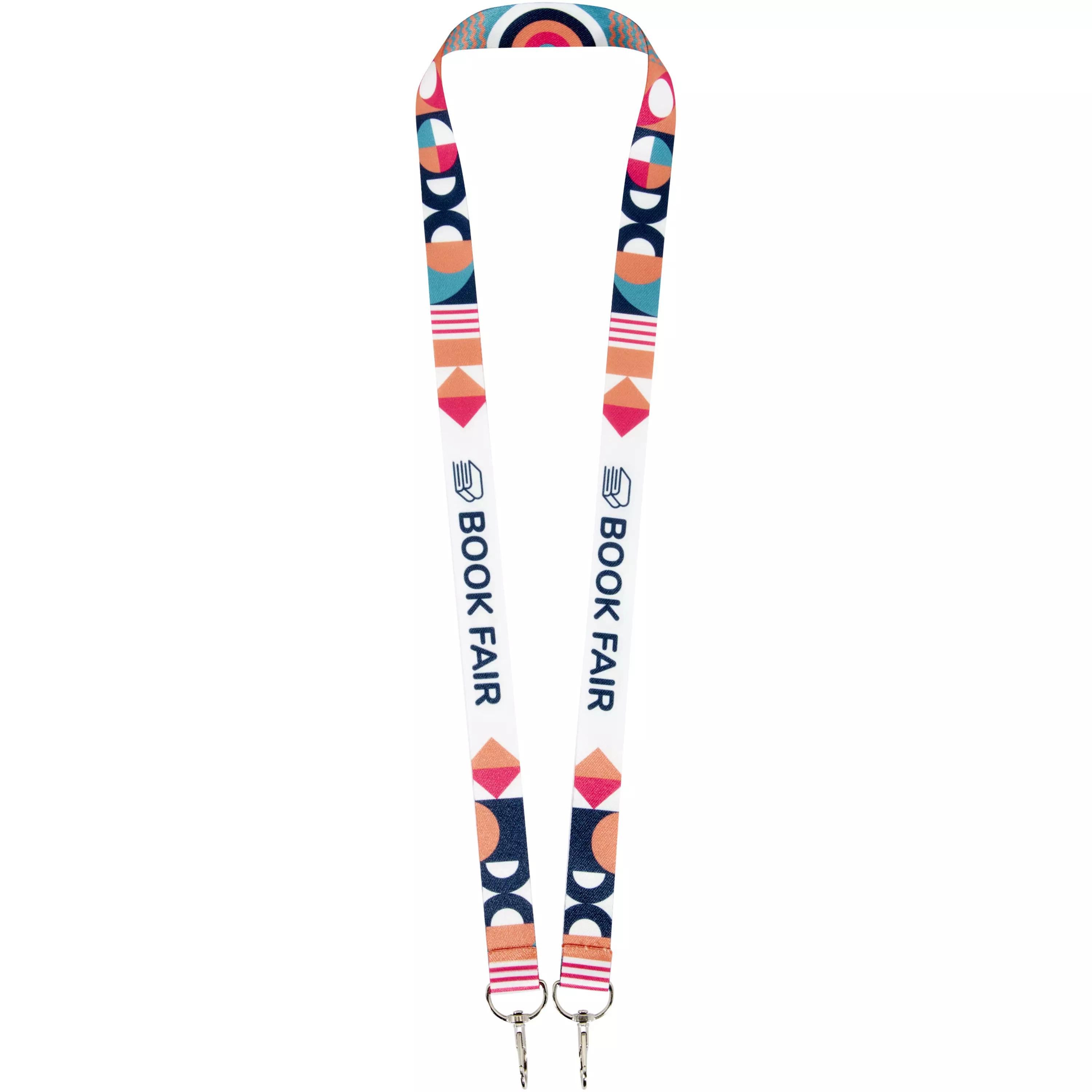 Leia sublimatie RPET lanyard met 2 sleutelhangers