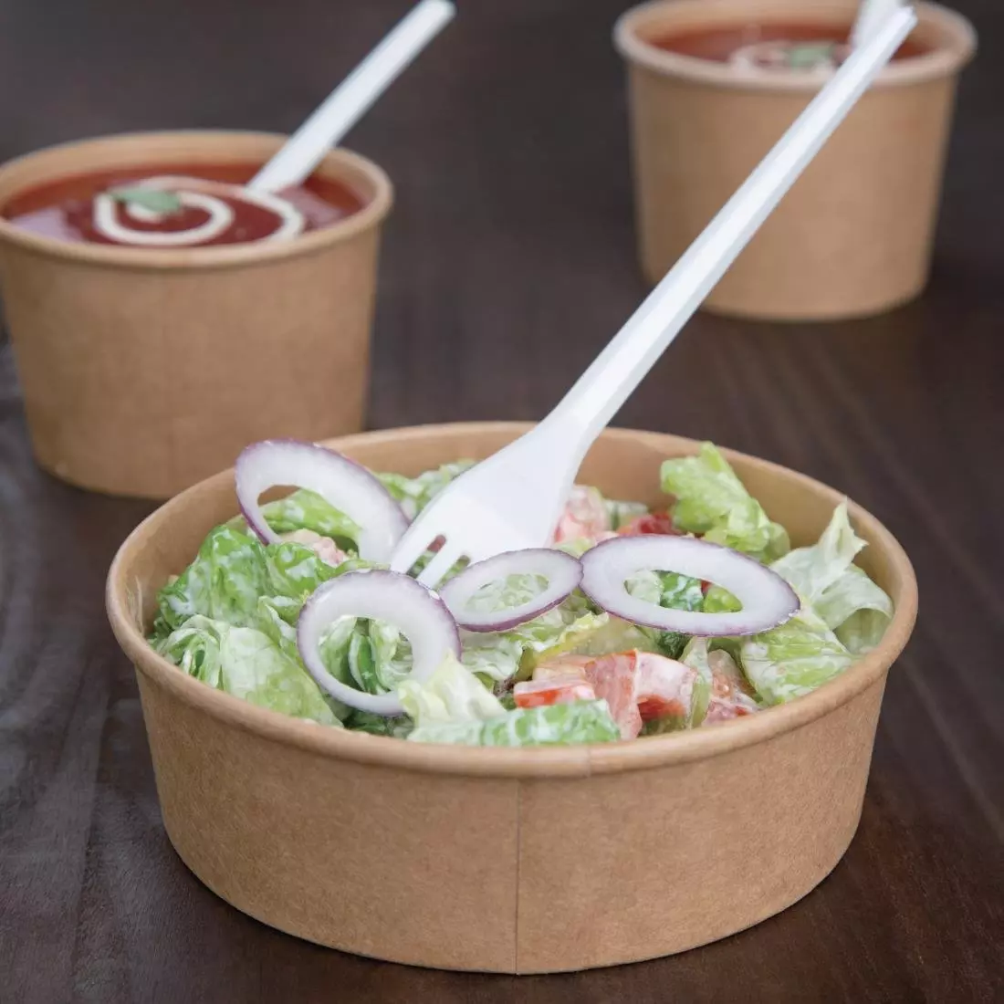 Een Fiesta Compostable ronde kraft saladeschaal 50cl (300 stuks) koop je bij ShopXPress