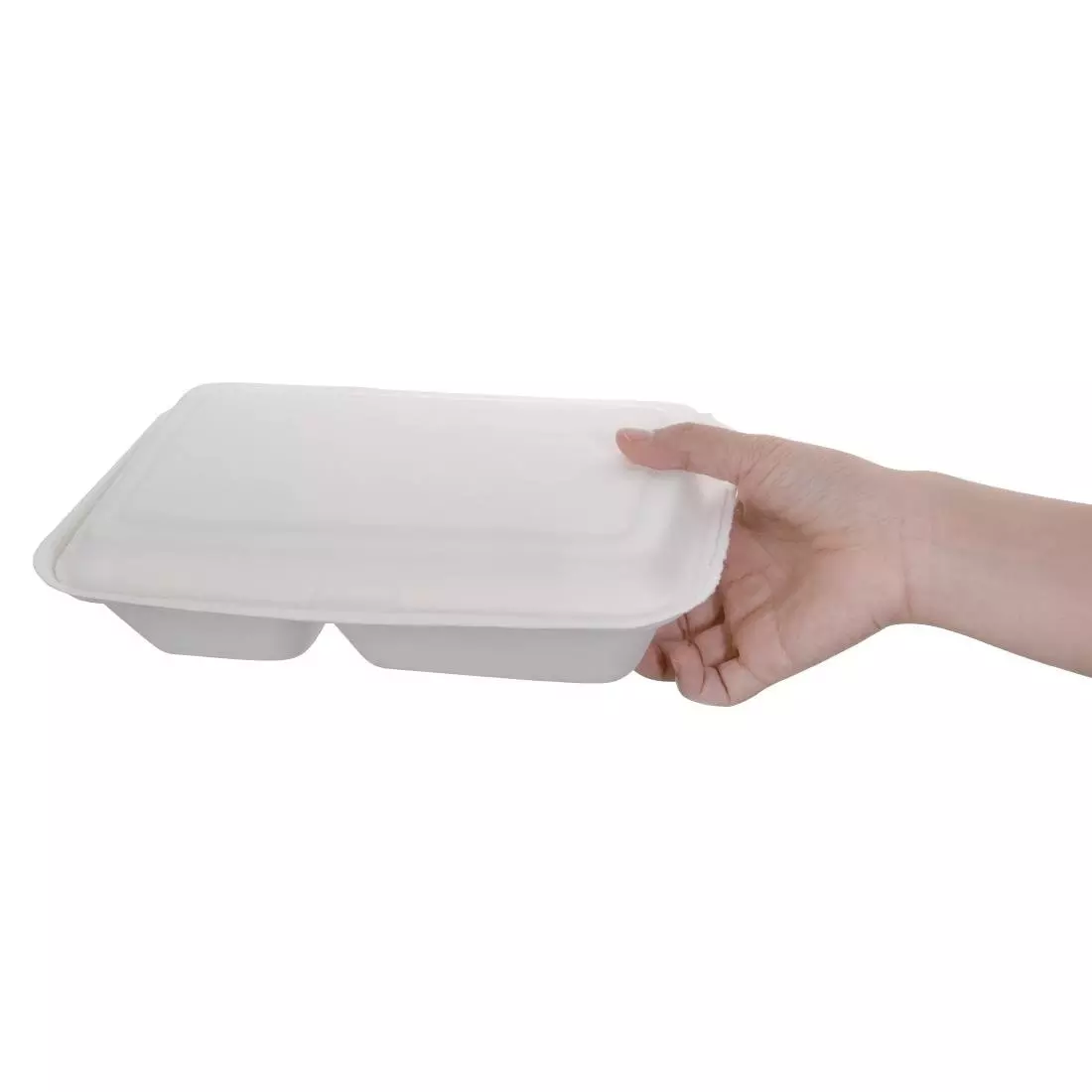 Een Fiesta Compostable composteerbare bagasse voedseldozen 2 compartimenten (200 stuks) koop je bij ShopXPress